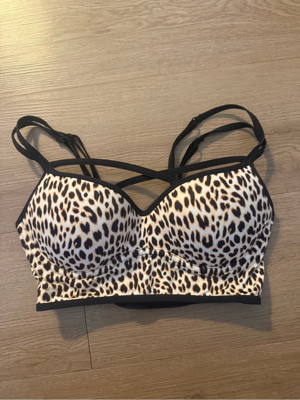 PINK Victoria's Secret Leopard Print Strappy Bralette